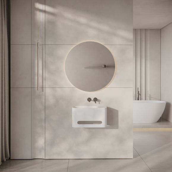 Hydro Wall Hung Stone Basin 550mm Towel Hole