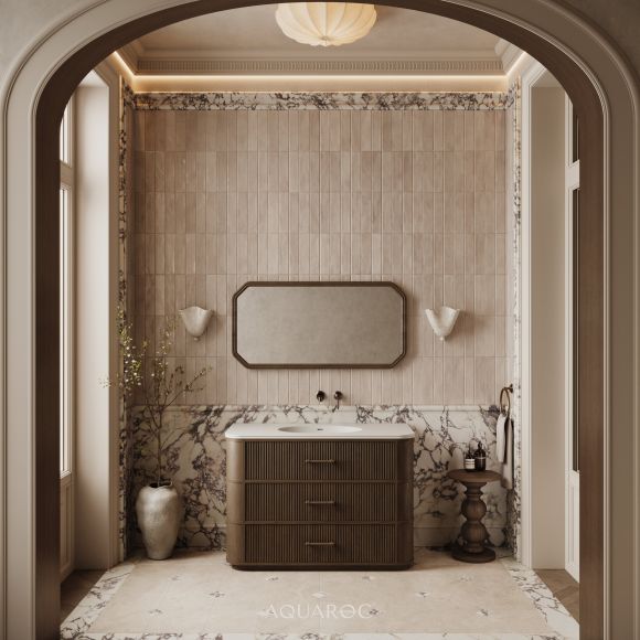Savoy Vanity Unit 1200mm Espresso Oak & Stone Basin Top