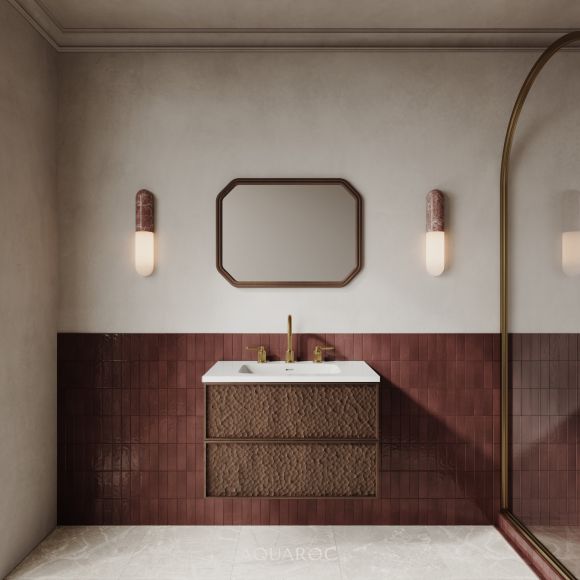Soho Vanity Unit & Stone Basin Espresso Oak 800mm