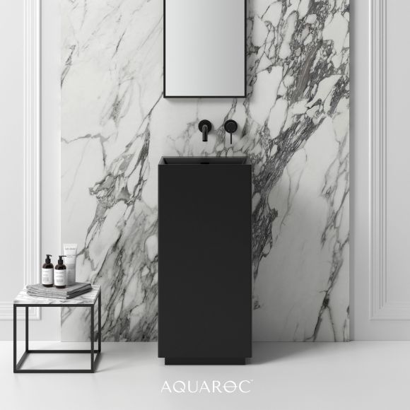 Kudos Matte Black Freestanding Stone Basin 420mm