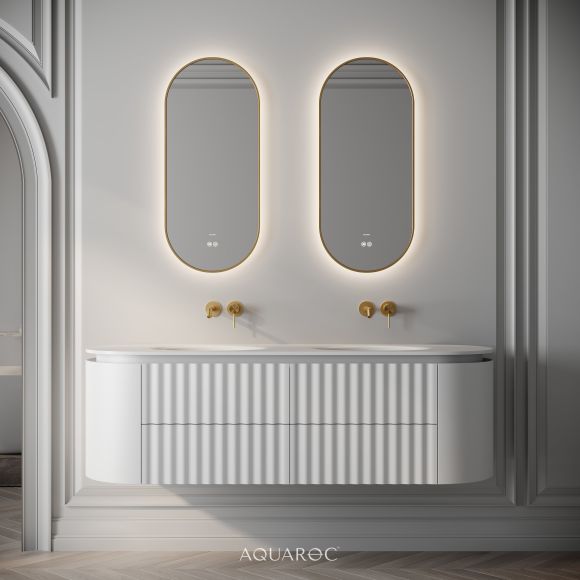 Belgravia II Double Vanity Unit & Stone Basin 1600mm Matte White