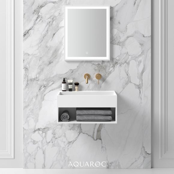 Quadra Wall Hung Stone Basin 600mm