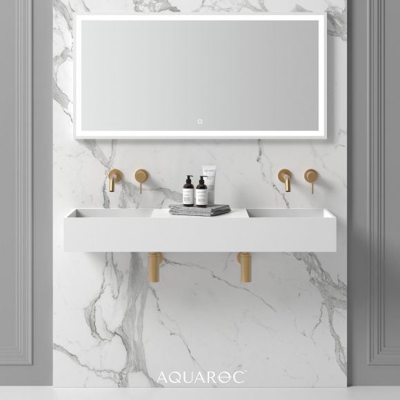 Atlante Wall Hung Double Stone Basin 1200mm
