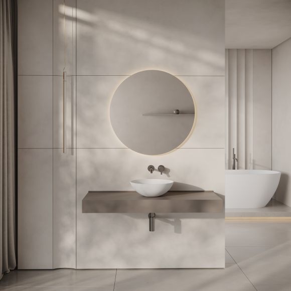 Ocean Round Countertop Stone Basin 400mm